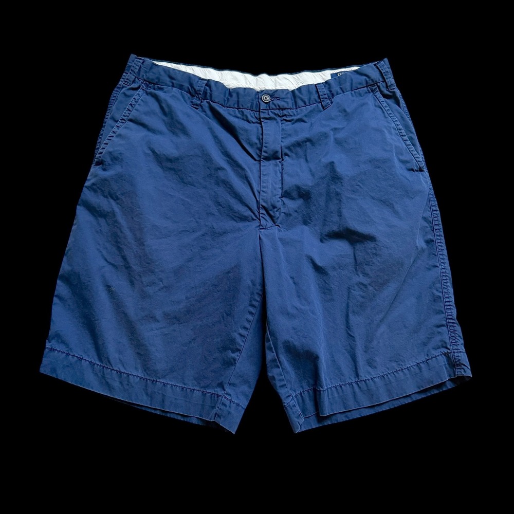 Polo Ralph Lauren Chino Shorts Navy Blue Flat Front Sz 38 Tall 38T 38L
